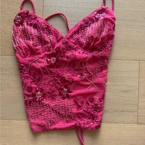 Peppermayo Fuchsia top with Sequin Detail